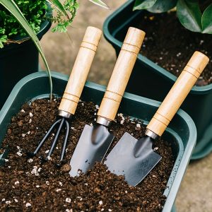 3pcs/set, Garden Tool Set Rake Tip Shovel Large Gardening Mini Succulent Plant Loose Soil Flower Shovel, Aluminum Alloy Gardening Supplies With Handle For Gardening Digging, Hand Tools, Gardening Tool Set