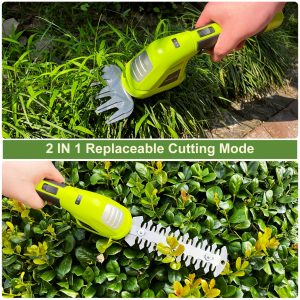 Leisch Life Cordless Grass Shear & Shrubbery Trimmer - 7.2V 2 in 1 Handheld Hedge Trimmer Electric Grass Trimmer Hedge Shears Rechargeable Lithium-Ion Battery and Charger Included