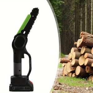 Electric Cordless ChainSaw Shearing Saw Pruning Cutting Trees One-handed Mini Chainsaw Cordless Handheld Electric Brushless Motor Chainsaw Security Lock Design for Wood Cutting Trimming Pruning