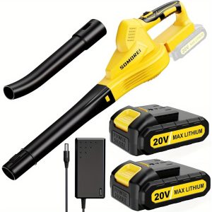 Leaf Blower Cordless with 2 Battery and Charger, 130MPH 180CFM High Speed Leaf Blower with 2 Tubes, 20V Electric Leaf Cleaner, Lightweight Handheld Small Blower for Patio, Garden, House, Depot, Green