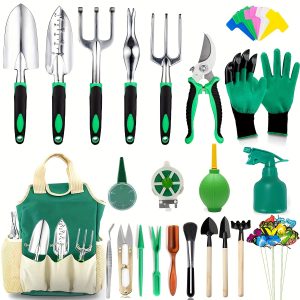 84pcs Gardening Tool Set, Heavy Duty Aluminum Garden Tool Set, Ergonomic Non-slip Handle Tool For Men And Women To Use