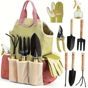 Complete Garden Tool Kit Comes With Bag & Gloves Garden Tool Set with Spray-Bottle Indoors & Outdoors - Durable Garden Tools Set Ideal Tool Kit Gifts for Women & Men n Set of 10