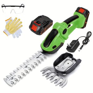 Free Gift Brushed Garden Bush Scissors Grass Scissors Power Tool With 1PC Battery 21V 2-IN-1 Electric Hedge Trimmer 20000rpm Household Lawn Mower