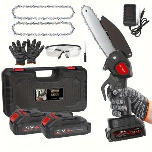 Mini 6-inch Handheld Chain Saw, Handheld Portable, Advanced Splash Protection And Safety Lock, Small Handheld Chain Saw With Battery For Yard, Garden, Tree...