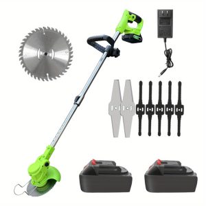 EXiNLOn Brush Cutter | 24V Grass Cutter Brush Trimmer | Striming Brush Edger, Heavy Duty Lawn Tool, Battery Powered Garden Grass Wacker for Home Garden