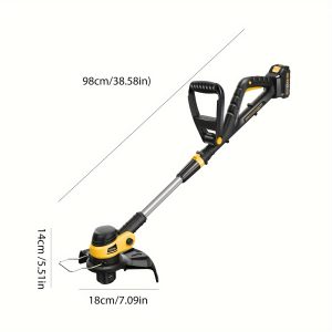 AUXTUR 22V Cordless String Trimmers - 90?? Pivot Head - Weed Wacker with 2000MAH Battery and 12'' Cutting Width - Power Tools for Lawn Edging, Hedge Trimming